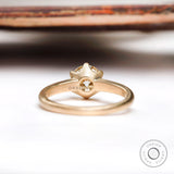 Under gallery detail of old European cut solitaire setting