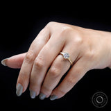 Close up of old european cut lab diamond solitaire