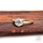 Side profile of Georgian style solitaire ring in matte finish
