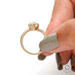 Antique style solitaire ring with round old European cut stone