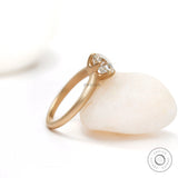 Matte finish yellow gold solitaire engagement ring