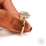 Elongated cushion halo ring elegant basket setting