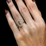 Luxury halo moissanite engagement ring antique inspired design
