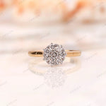 Round lab grown diamond cluster ring in 18K yellow gold