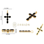  Measurement chart and multiple views of semi mount cross pendant