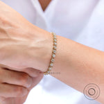 Close up of floating bezel set round diamonds