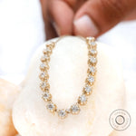 layered statement chain necklace with floating diamonds 
