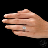 Minimalist oval diamond ring with polished white gold band