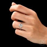 Elegant oval lab grown diamond ring in white gold