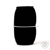 Dainty lab grown diamond bangle bracelet displayed on black stand