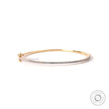 Slim lab diamond bangle with fine diamond line