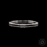 Graduating lab grown diamond bangle bracelet front view on black background
