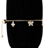 Butterfly Charm Loose Bolo Bracelet For Women Lab Grown Diamond 10k/14k/18k Solid Gold Bracelet Adjustable Diamond Wedding Bracelet