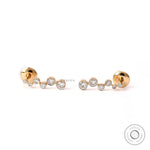 Graduated lab diamond swirl journey earrings in 14k yellow gold
