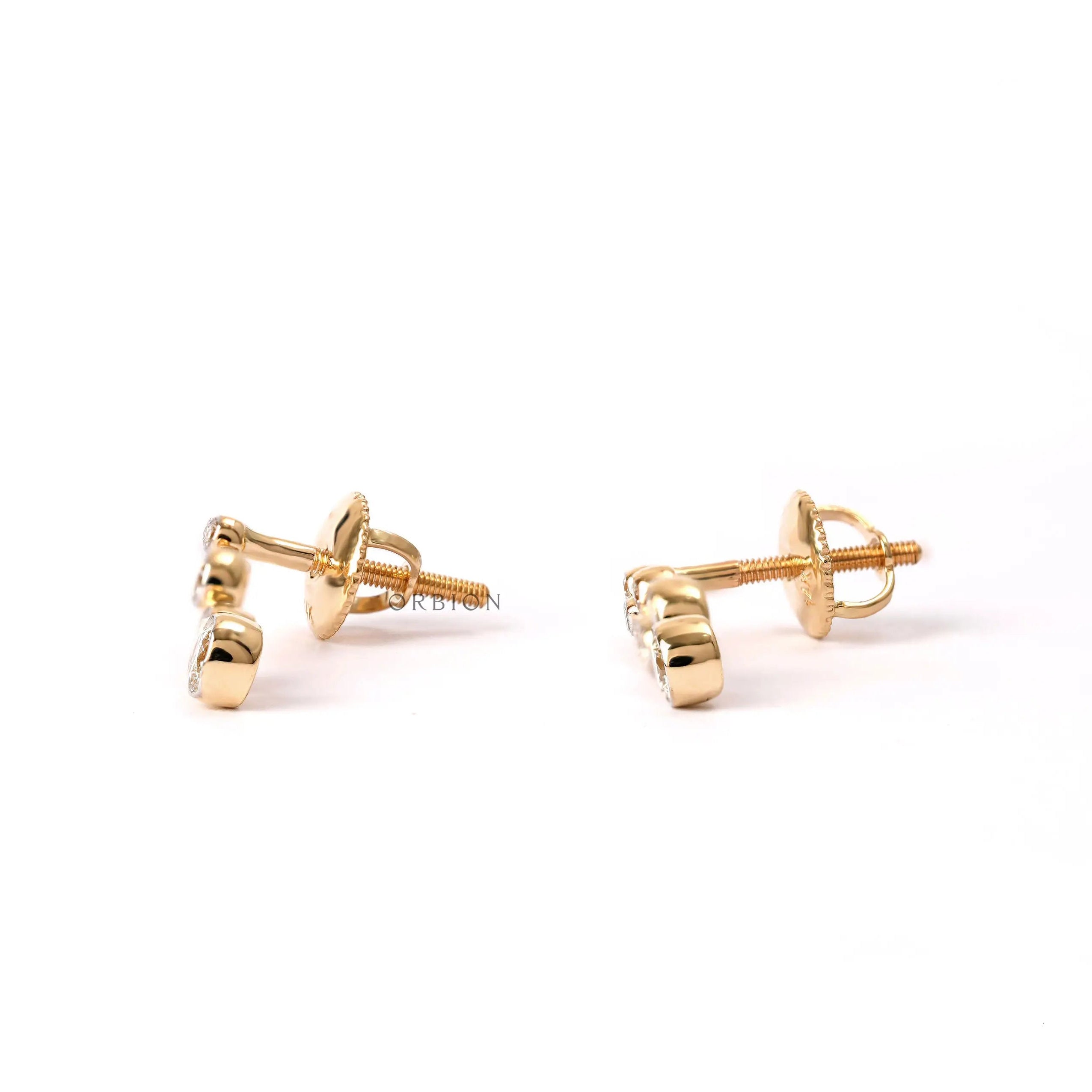 Swirl journey diamond earrings yellow gold design