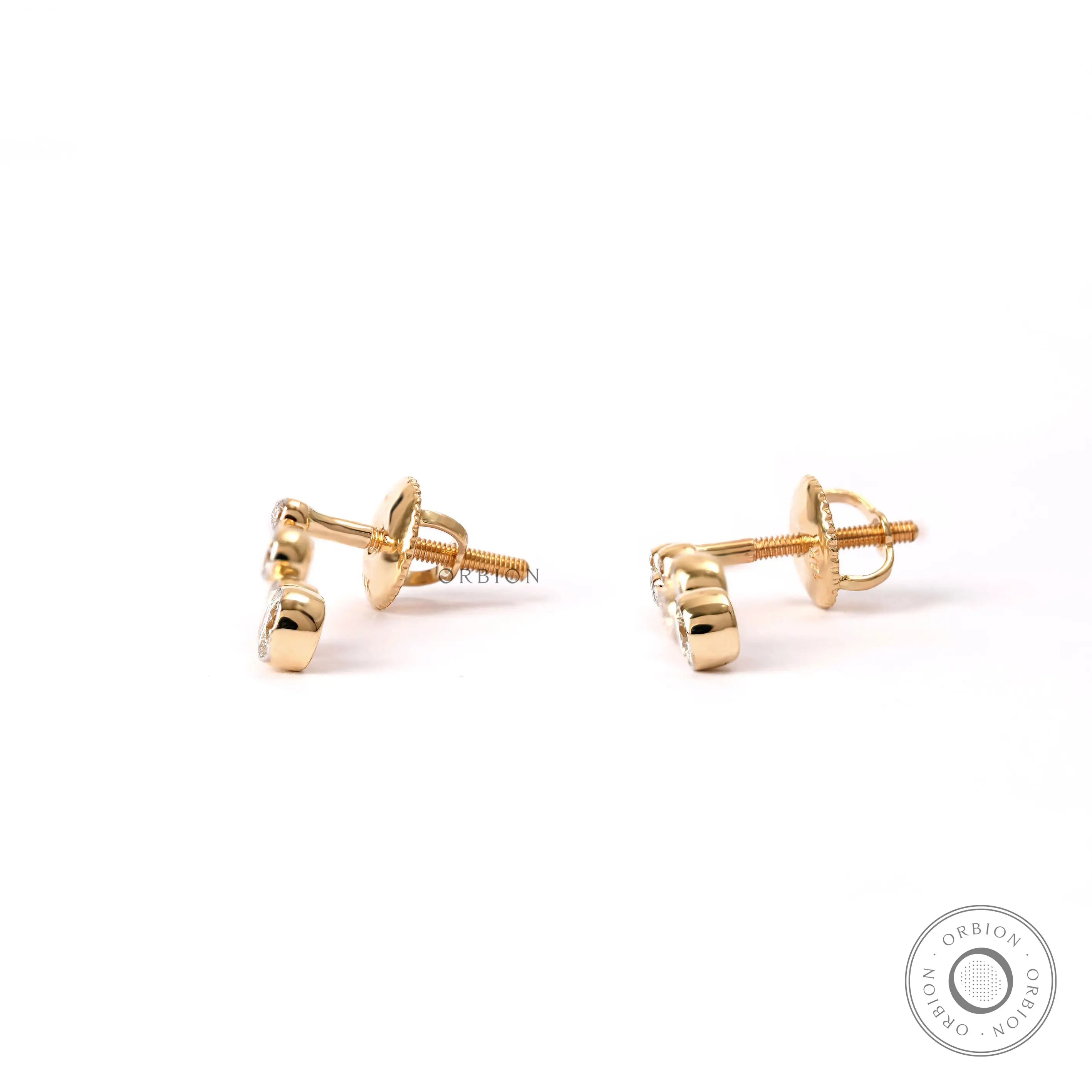 Swirl journey diamond earrings yellow gold design