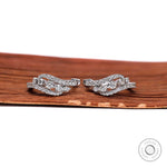 18K white gold round lab grown diamond cluster huggie hoop earrings