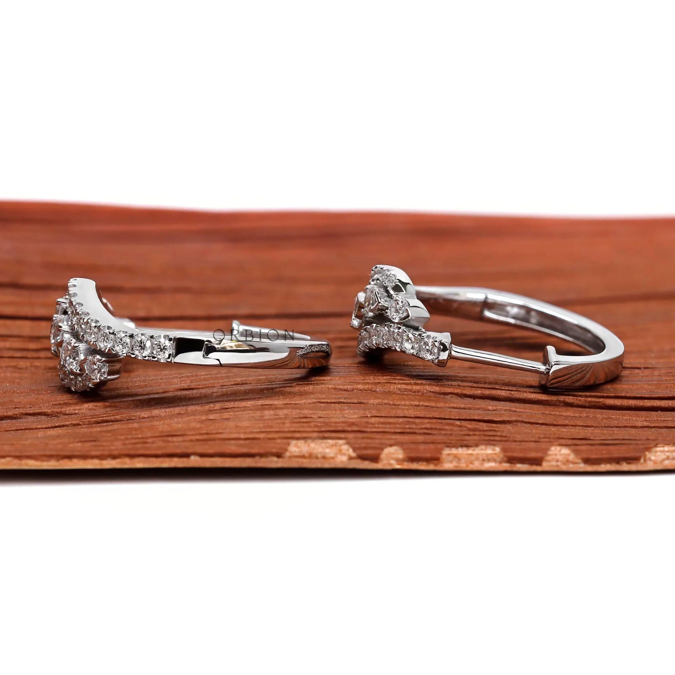Sparkling diamond cluster statement earrings for women