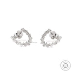 Open circle lab diamond earrings in 10k white gold with brilliant cut diamonds