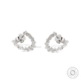 Open circle lab diamond earrings in 10k white gold with brilliant cut diamonds