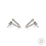 Open circle round lab grown diamond stud earrings in white gold
