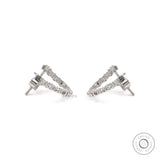 Open circle round lab grown diamond stud earrings in white gold