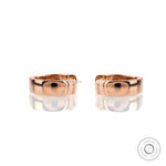 Flush set lab diamond huggie hoop earrings glossy finish