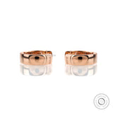 Flush set lab diamond huggie hoop earrings glossy finish