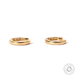 Minimal bar set lab diamond huggie earrings polished yellow gold