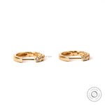 Small diamond huggie hoop earrings with bar setting modern design
