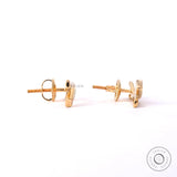 Yellow gold lab diamond studs with screw back option