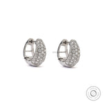 Pavé diamond dome hoop earrings luxury white gold design