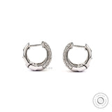 Dome style diamond hoop earrings elegant white gold jewelry
