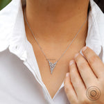 Statement diamond pendant necklace luxury white gold jewelry