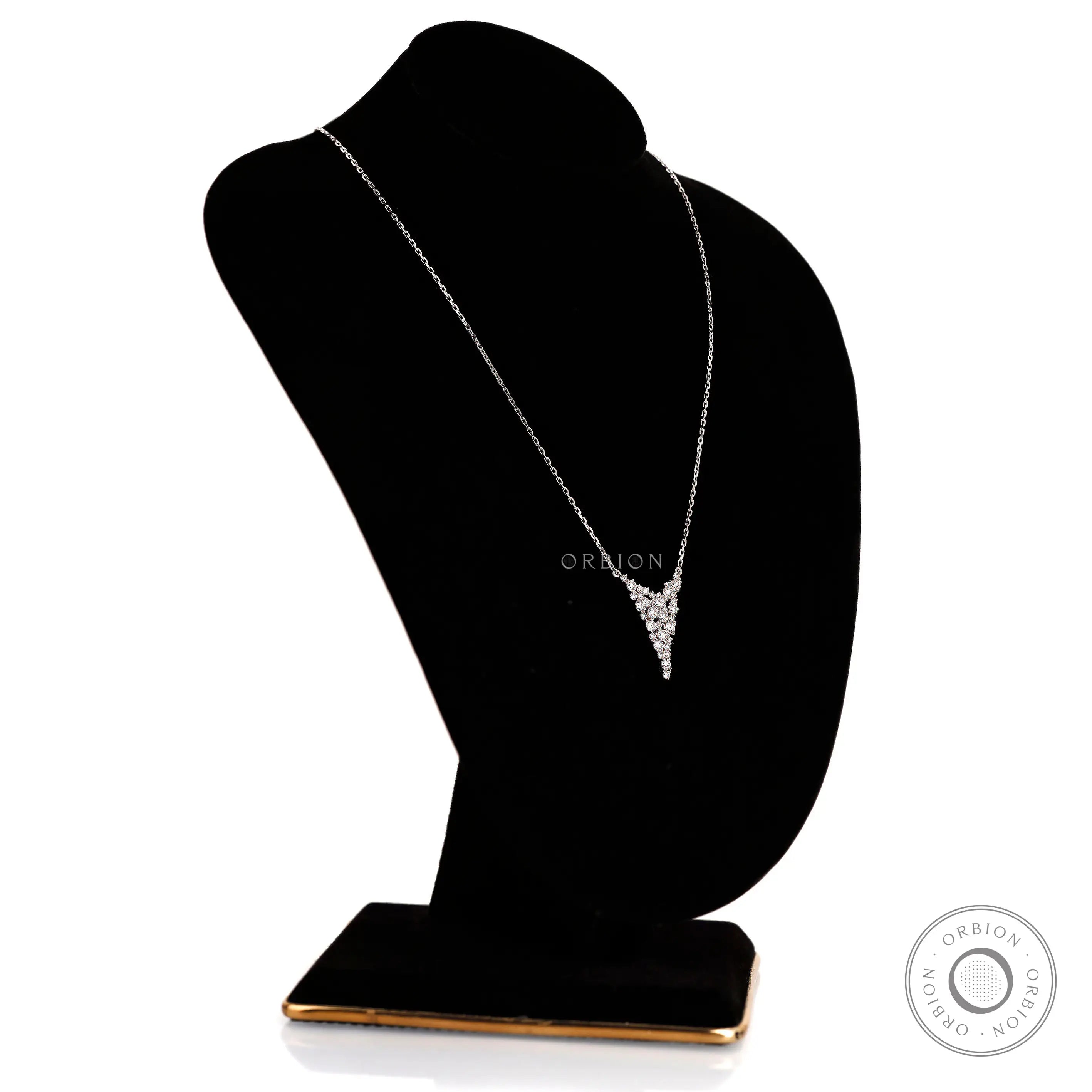 Fine jewelry diamond waterfall pendant in white gold