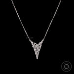 Contemporary lab diamond cluster waterfall necklace in white gold
