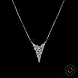 Contemporary lab diamond cluster waterfall necklace in white gold
