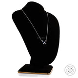 Lab diamond and sapphire butterfly necklace on white background