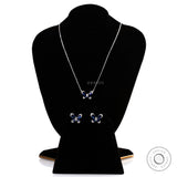 Blue sapphire butterfly necklace with brilliant lab diamonds