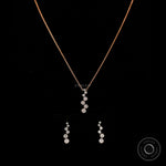 Elegant bubble drop journey necklace in rose gold with sparkling diamonds