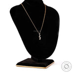 Vertical bezel set diamond drop pendant necklace with round lab diamonds