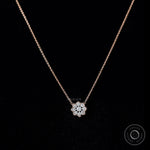 Floral Lab Grown Diamond Pendant Necklace in Rose Gold