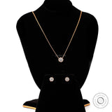 Floral lab diamond necklace with matching stud earrings
