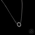 Minimalist diamond circle pendant necklace