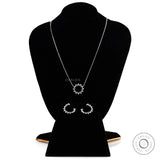Elegant lab diamond circle necklace for daily wear with earrings