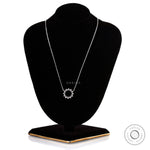 Lab diamond circle pendant layered chain style