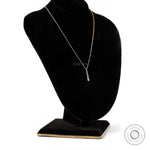 Vertical drop graduating diamond pendant necklace in rose gold
