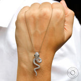 Fine jewelry diamond snake pendant animal design
