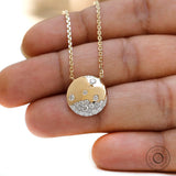 Elegant flush set lab diamond necklace in solid yellow gold