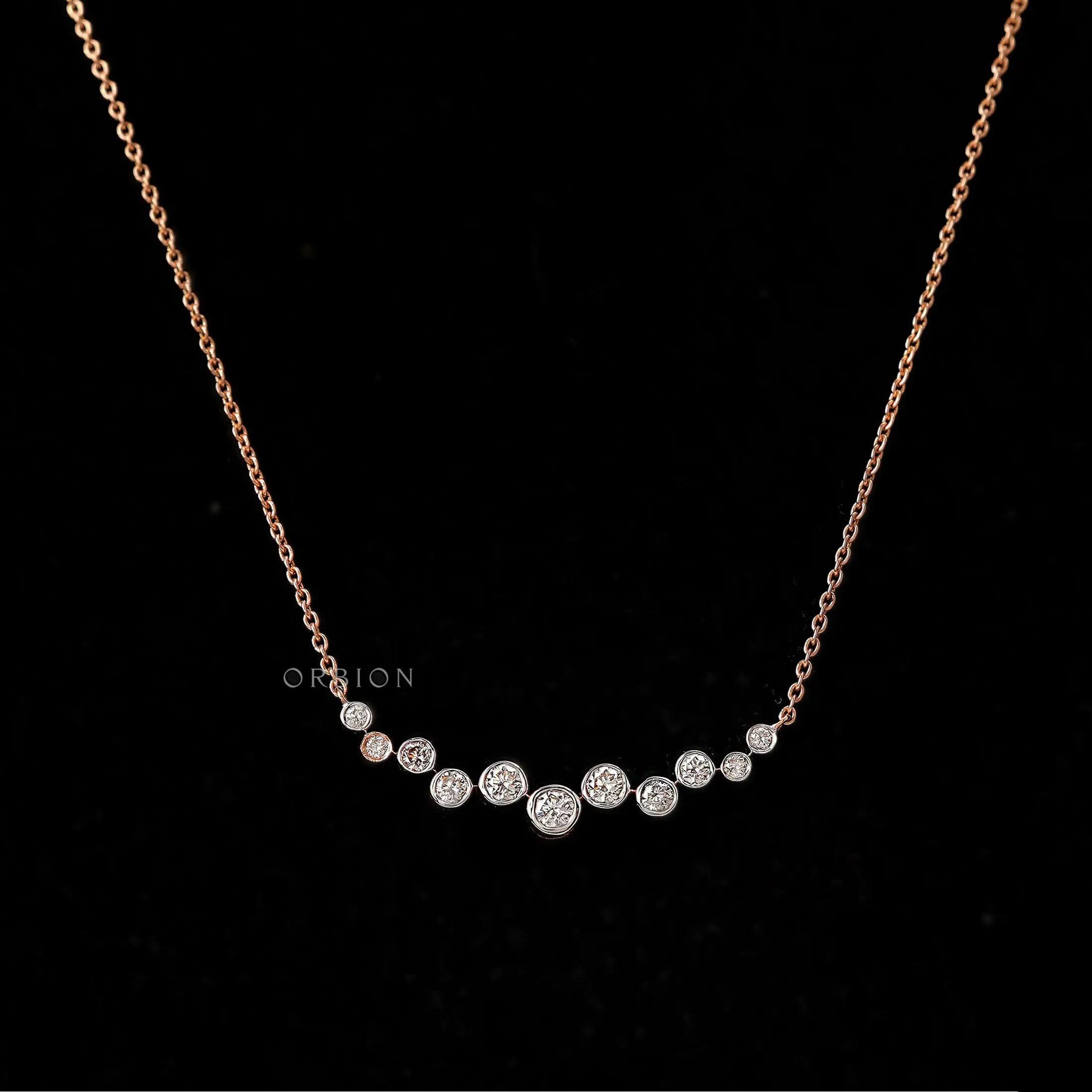 Lab Grown Diamond Bezel Curved Necklace